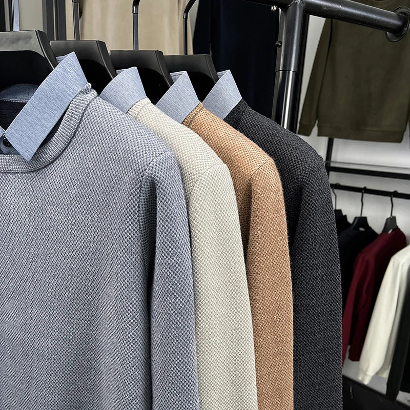 Jens - Layered Sweater For Stylish Comfort-Tops-GLAMCOSY-Navy Blue-M-GLAMCOSY