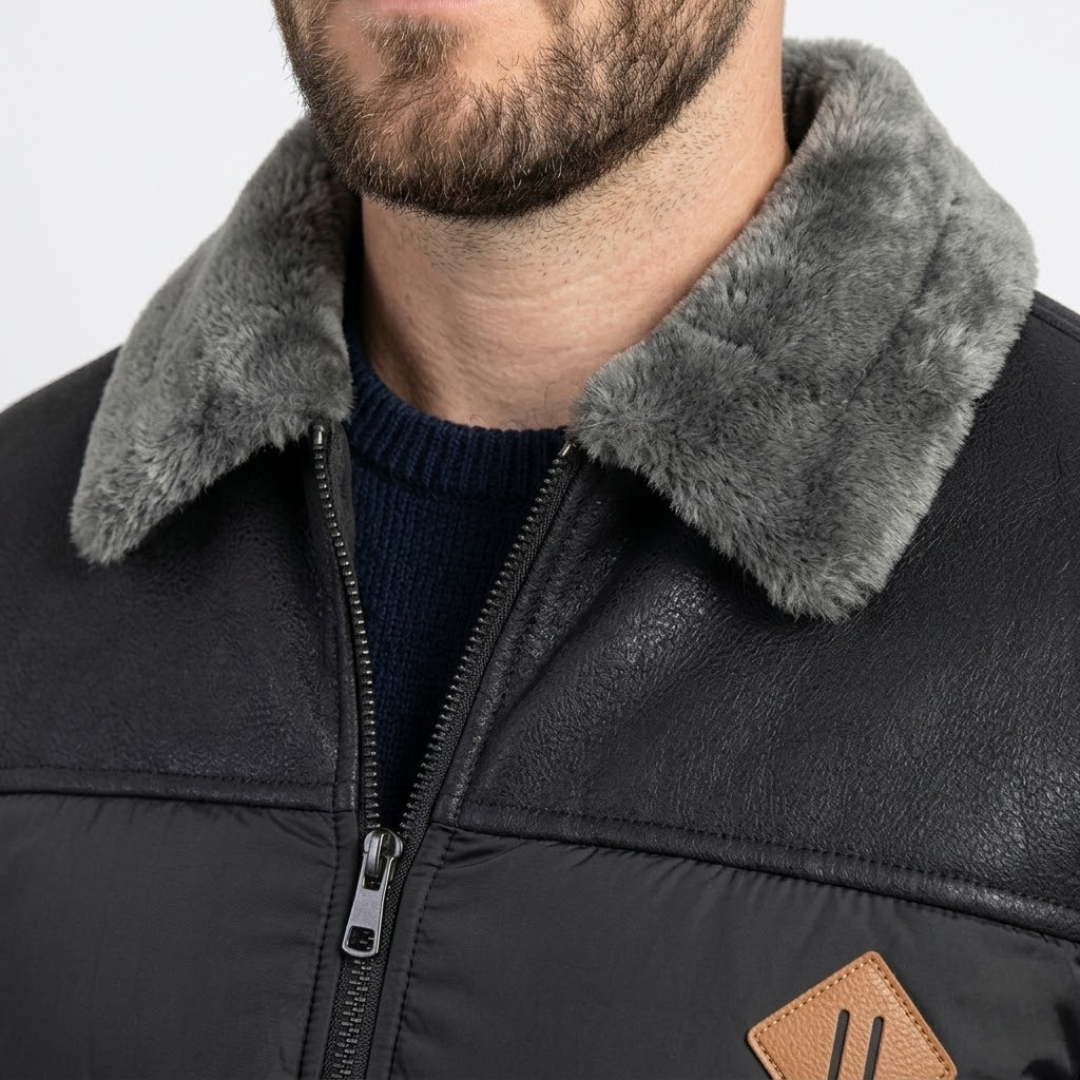 Moreau - Leather Down Jacket For Men-P205-GLAMCOSY-Brown-S-GLAMCOSY