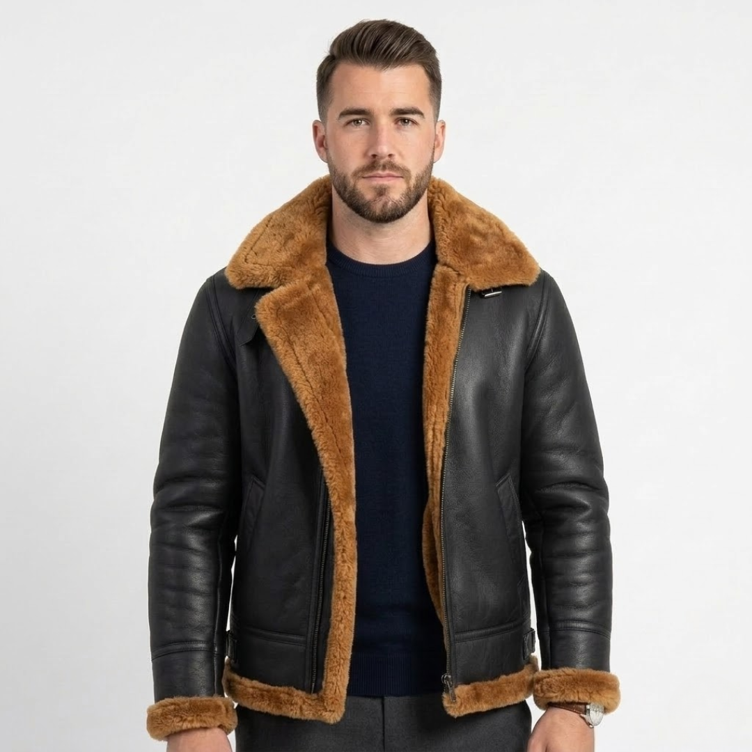 Shear - Prestige Sheepskin Jacket For Sustainable Luxury-GLAMCOSY-Brown-S-GLAMCOSY