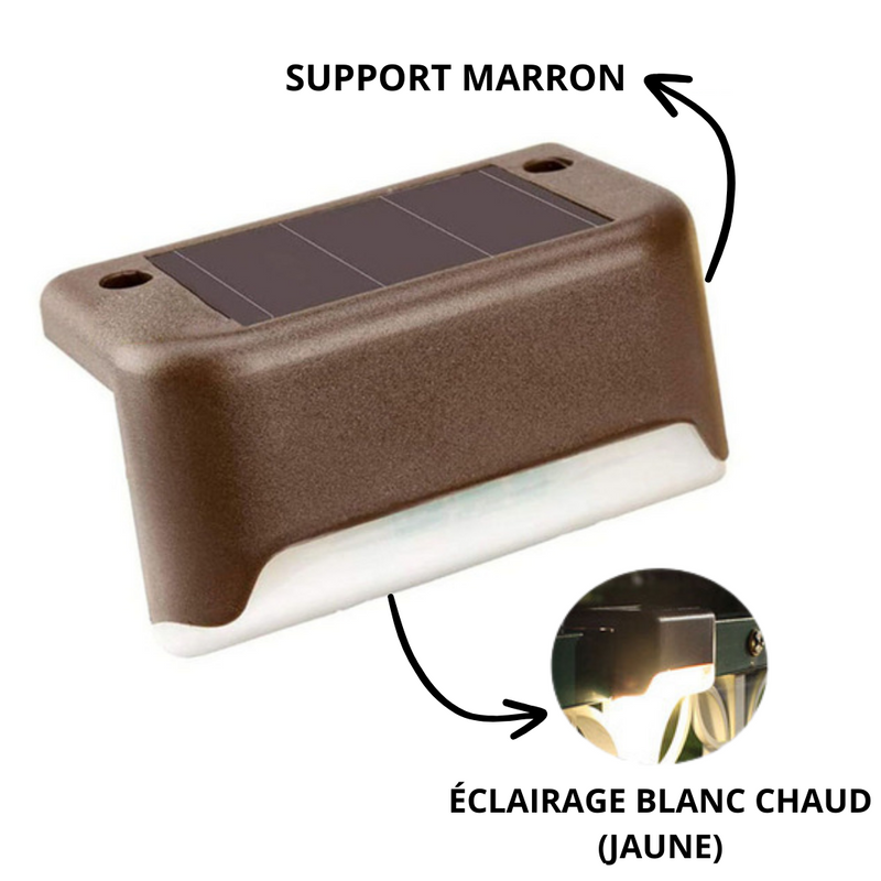 Le Support Marron de la Lampe LED d'extérieur à Energie Solaire SunGarden avec un éclairage blanc chaud