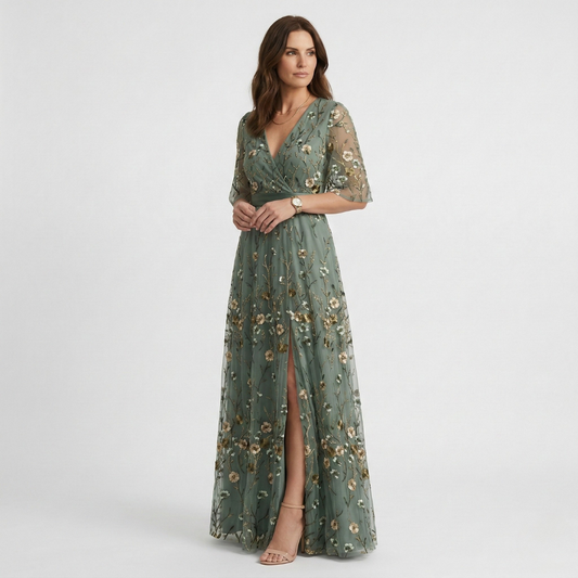 Florence – Elegant Floral Maxi Evening Dress-GLAMCOSY-XS-GLAMCOSY