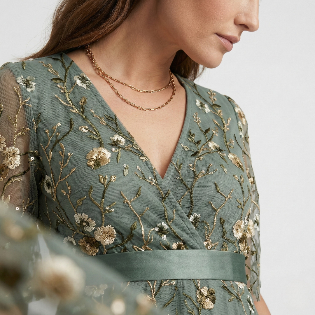 Florence – Elegant Floral Maxi Evening Dress-GLAMCOSY-XS-GLAMCOSY