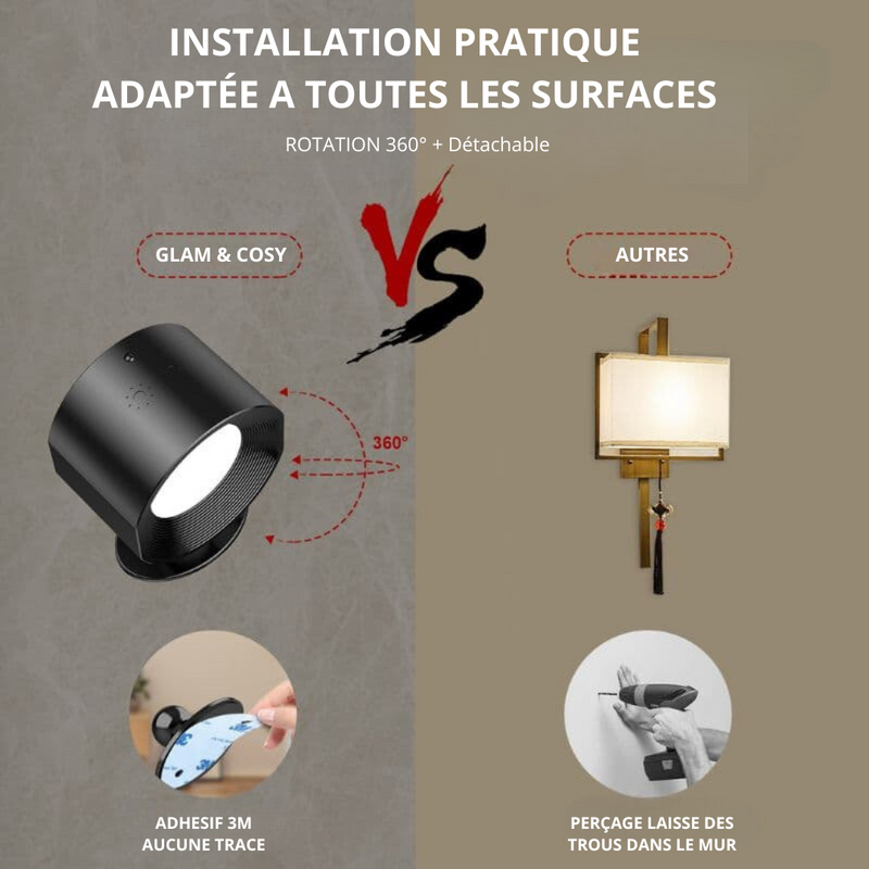Applique murale | Lampe LED Rechargeable sans fil - Glam & Cosy