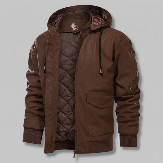 Garnier - Leather Jacket Versatile Style And Durable Comfort-GLAMCOSY-BROWN SEEDS-S-GLAMCOSY