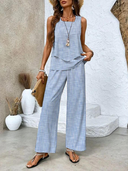 Jamie summer set elegant comfortable breathable-Twee stuks in de aanbieding-GLAMCOSY-Stripe (Almost sold out)-S-GLAMCOSY