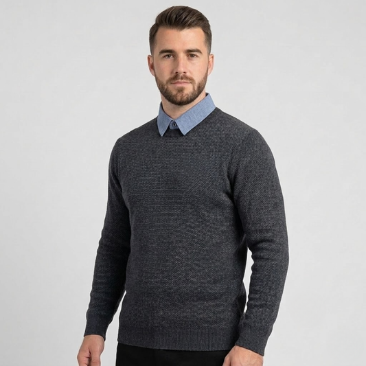 Jens - Layered Sweater For Stylish Comfort-Tops-GLAMCOSY-Navy Blue-M-GLAMCOSY