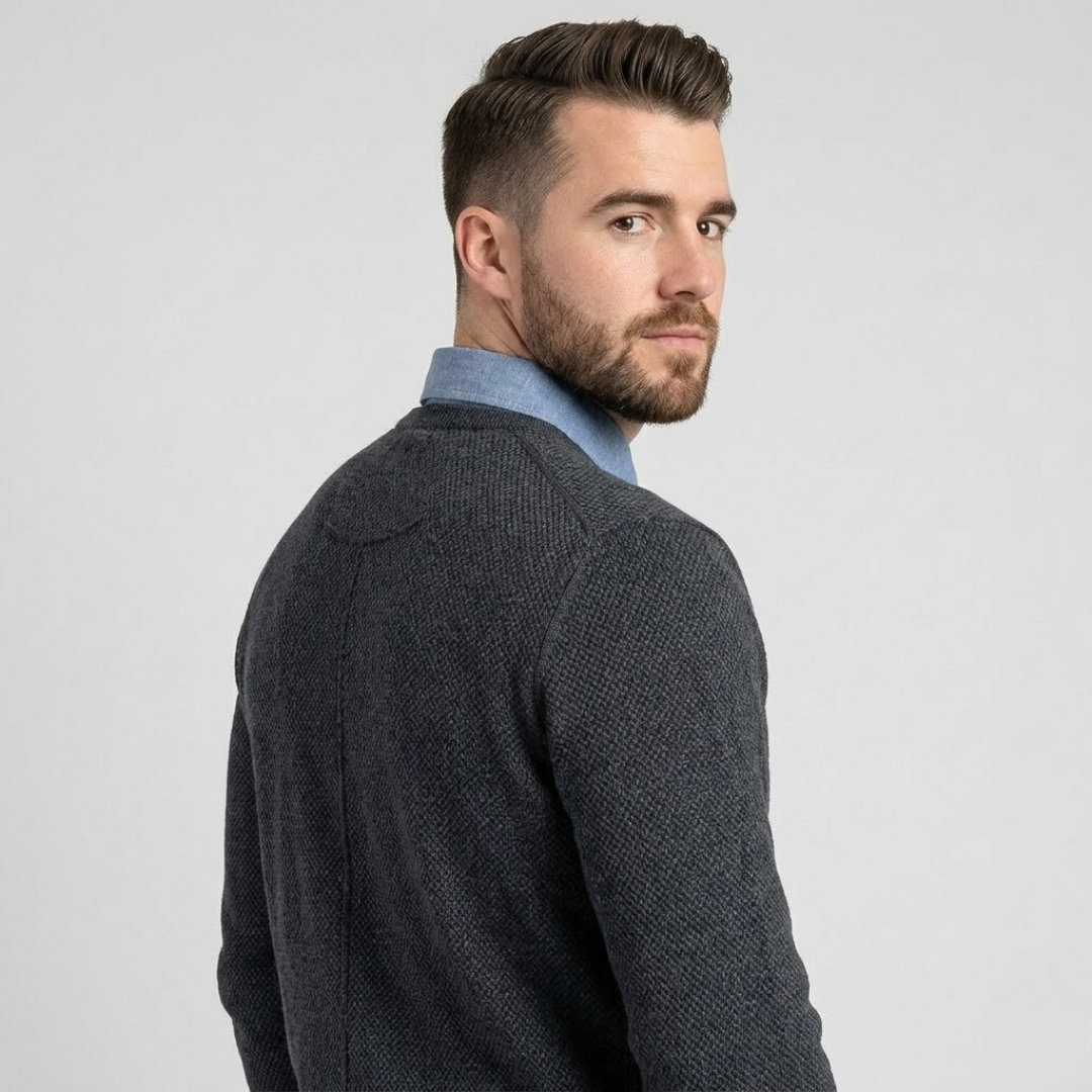 Jens - Layered Sweater For Stylish Comfort-Tops-GLAMCOSY-Navy Blue-M-GLAMCOSY