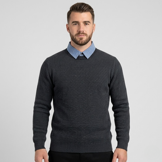 Jens - Layered Sweater For Stylish Comfort-Tops-GLAMCOSY-Navy Blue-M-GLAMCOSY