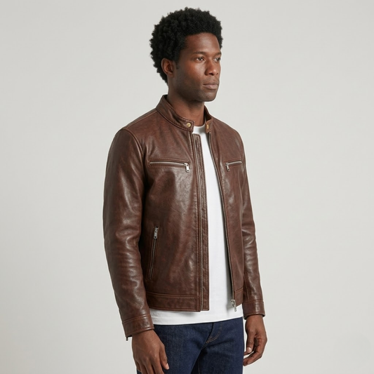 Lars – Vintage Leather Motorcycle Jacket-GLAMCOSY-Cigar Brown-S-GLAMCOSY