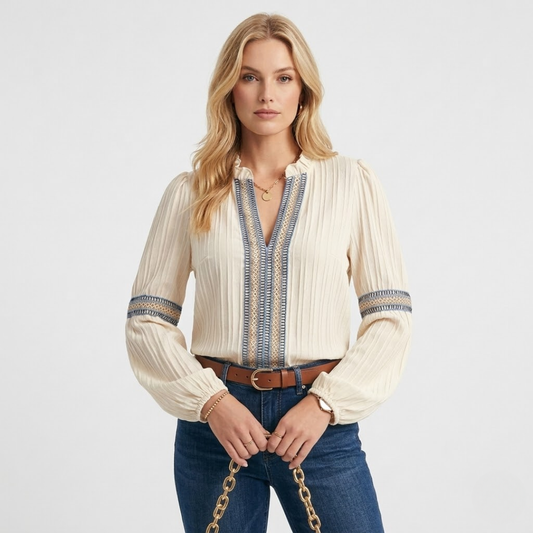 Noor – Elegant Boho Embroidered Blouse-Tops, Blouses & Shirts-GLAMCOSY-S-GLAMCOSY