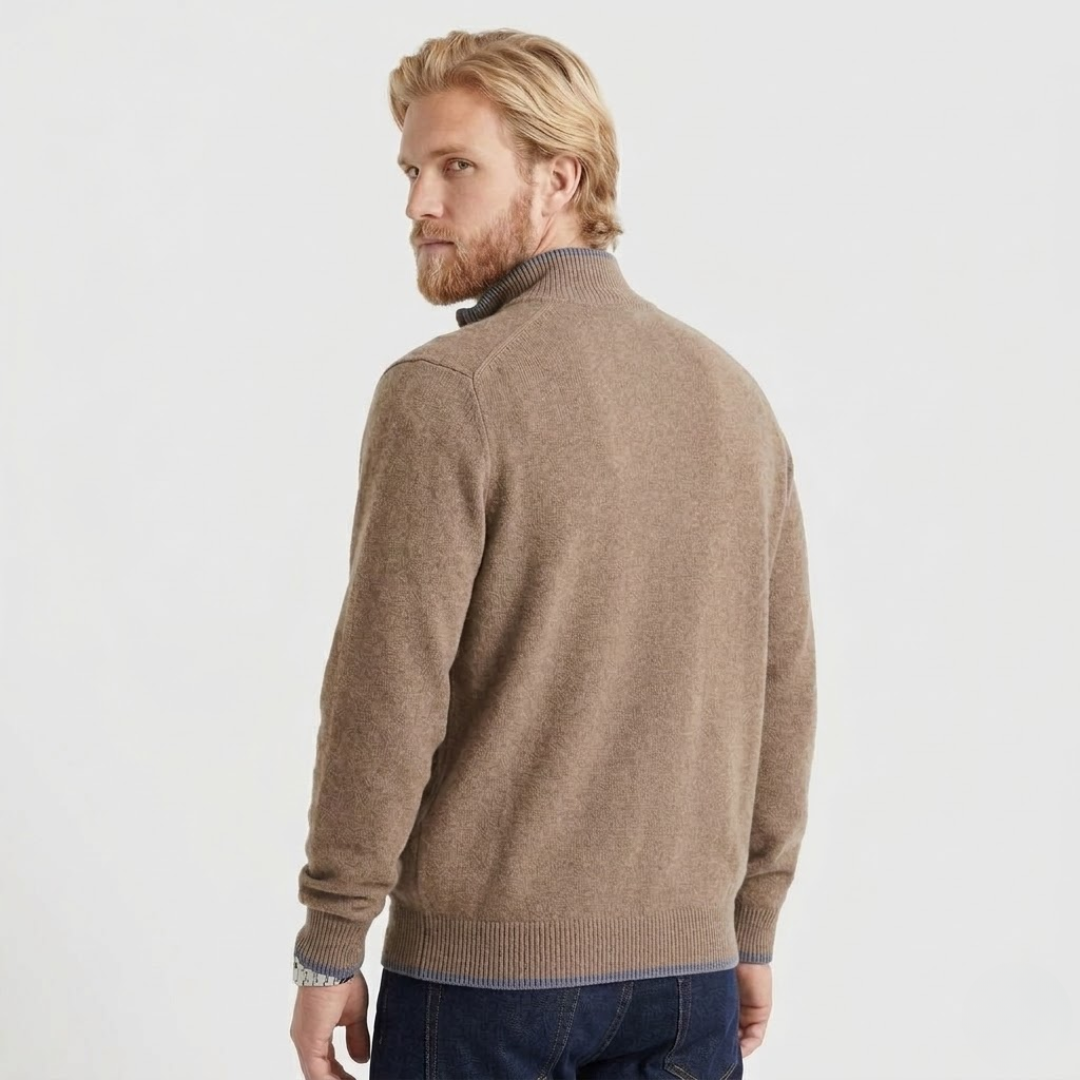 Rossi Roma - Knitted Jacket For Daily Elegance-Men's Jackets-GLAMCOSY-Camel-M-GLAMCOSY