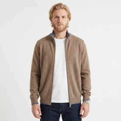 Rossi Roma - Knitted Jacket For Daily Elegance-Men's Jackets-GLAMCOSY-Camel-M-GLAMCOSY