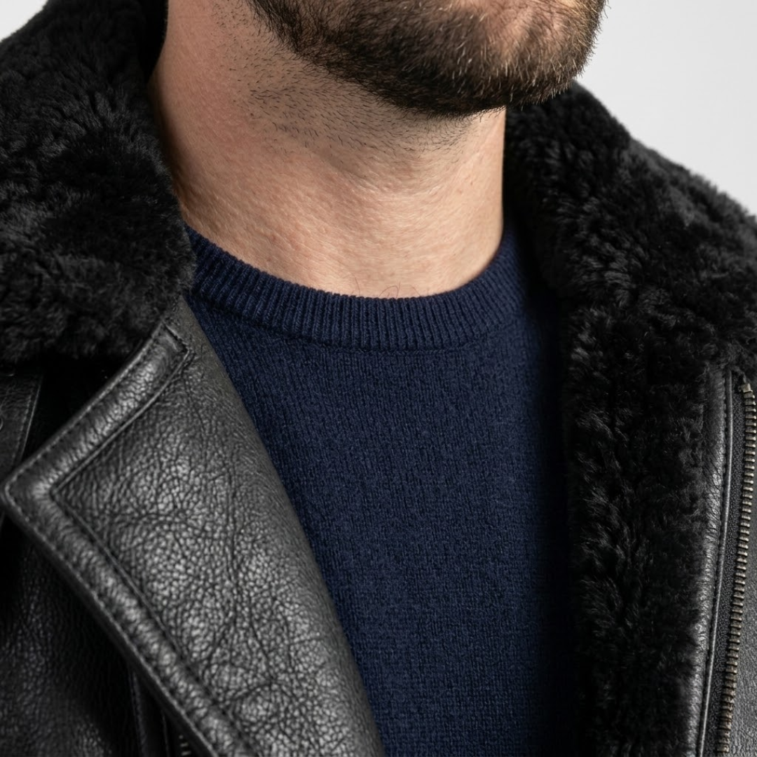 Shear - Prestige Sheepskin Jacket For Sustainable Luxury-GLAMCOSY-Black-S-GLAMCOSY