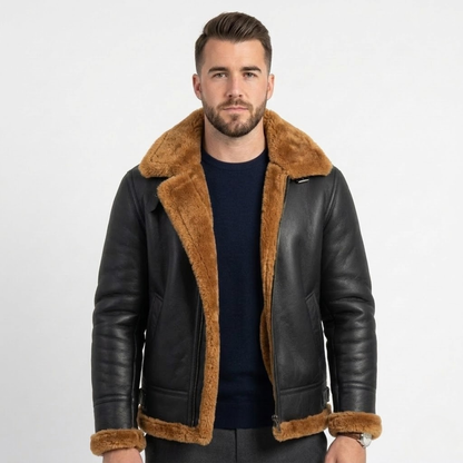 Shear - Prestige Sheepskin Jacket For Sustainable Luxury-GLAMCOSY-Brown-S-GLAMCOSY