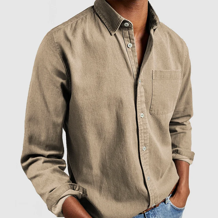 Thijsen – Casual Shirt For Timeless Comfort-GLAMCOSY-Khaki-S-GLAMCOSY