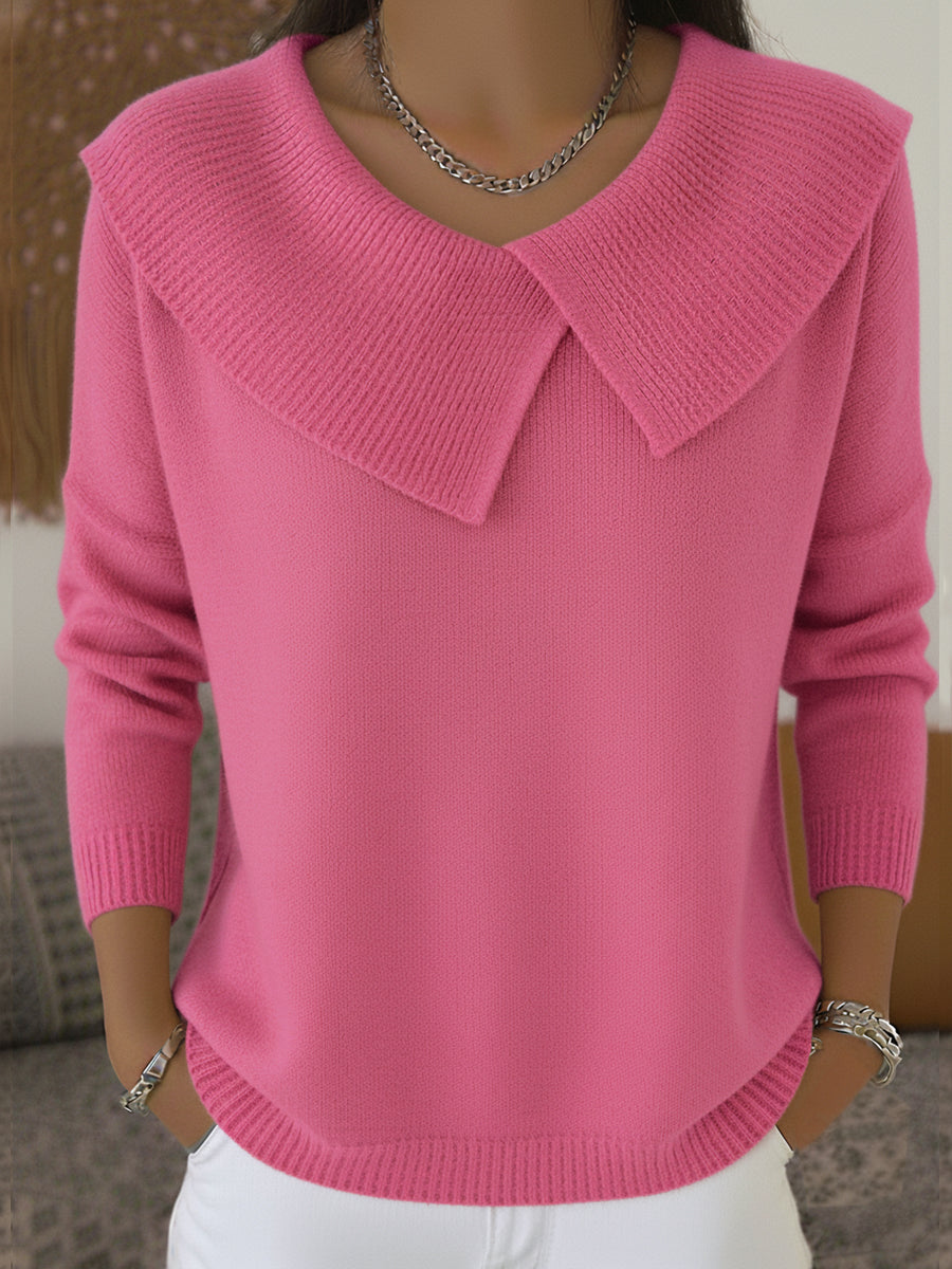 Lucia - Warm Sweater with Soft Collar