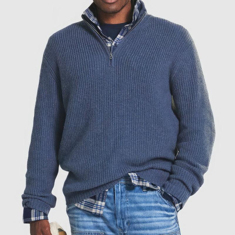 Finn - Elegant Sweater with Zip Collar