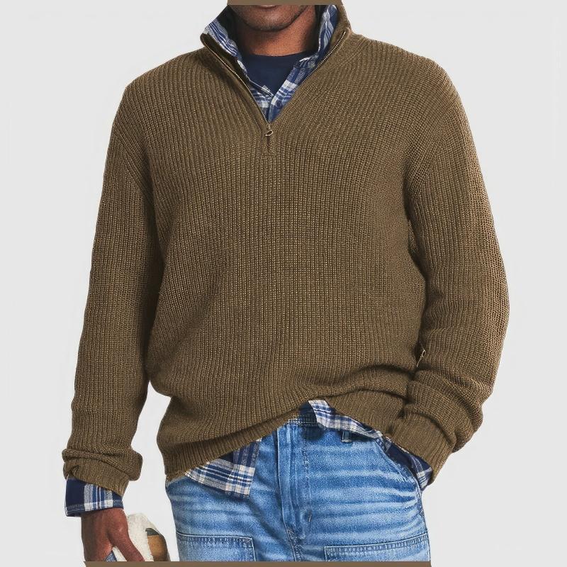 Finn - Elegant Sweater with Zip Collar