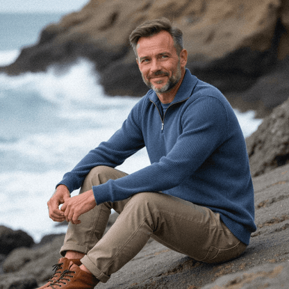 Finn - Elegant Sweater with Zip Collar