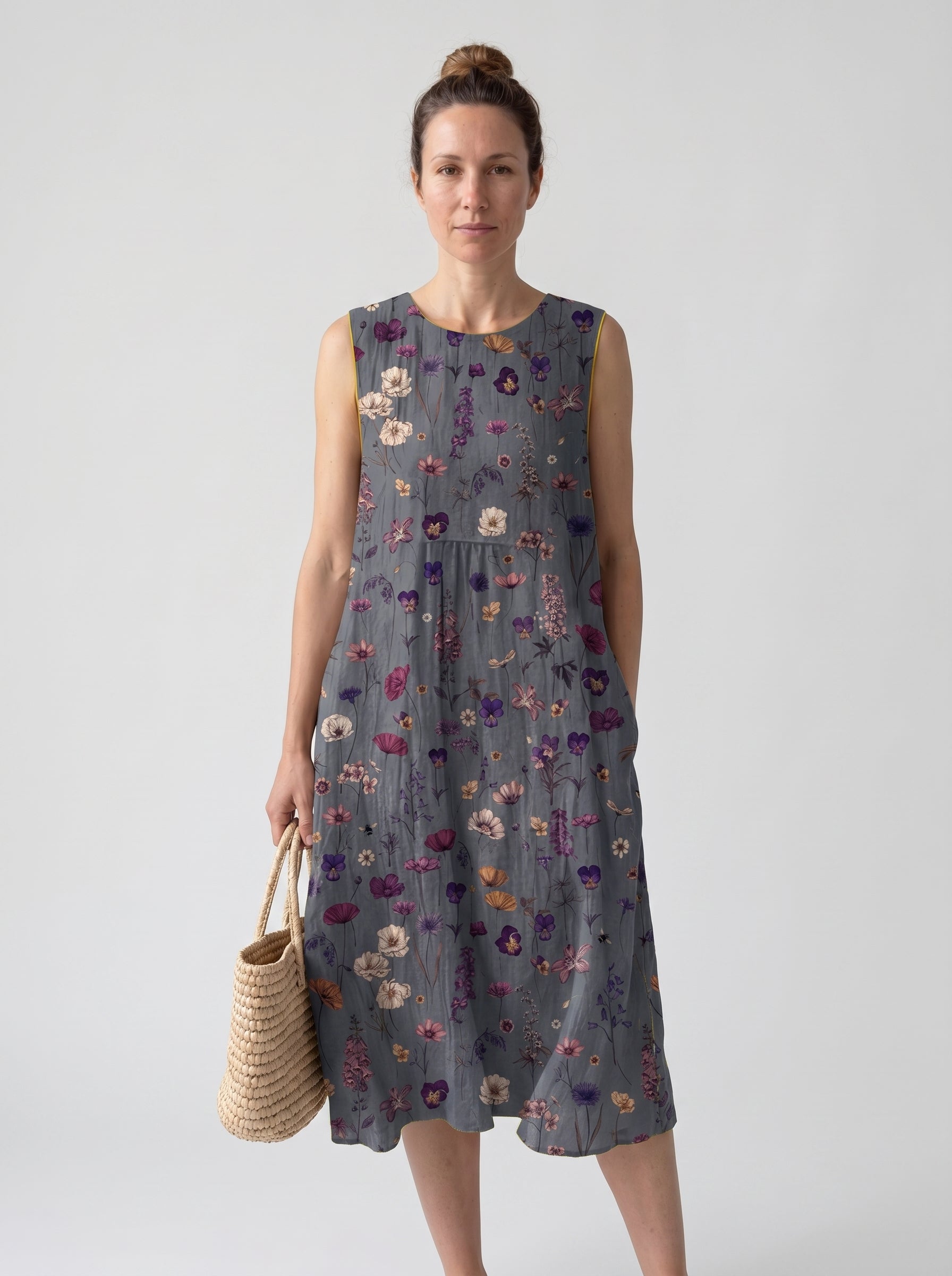Clara | Floral Midi Sundress with Relaxed Flowy Fit — front