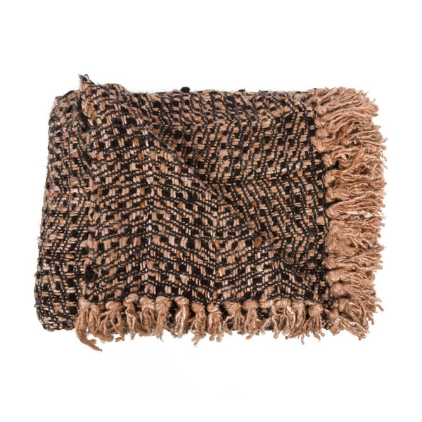 Copper and black throw