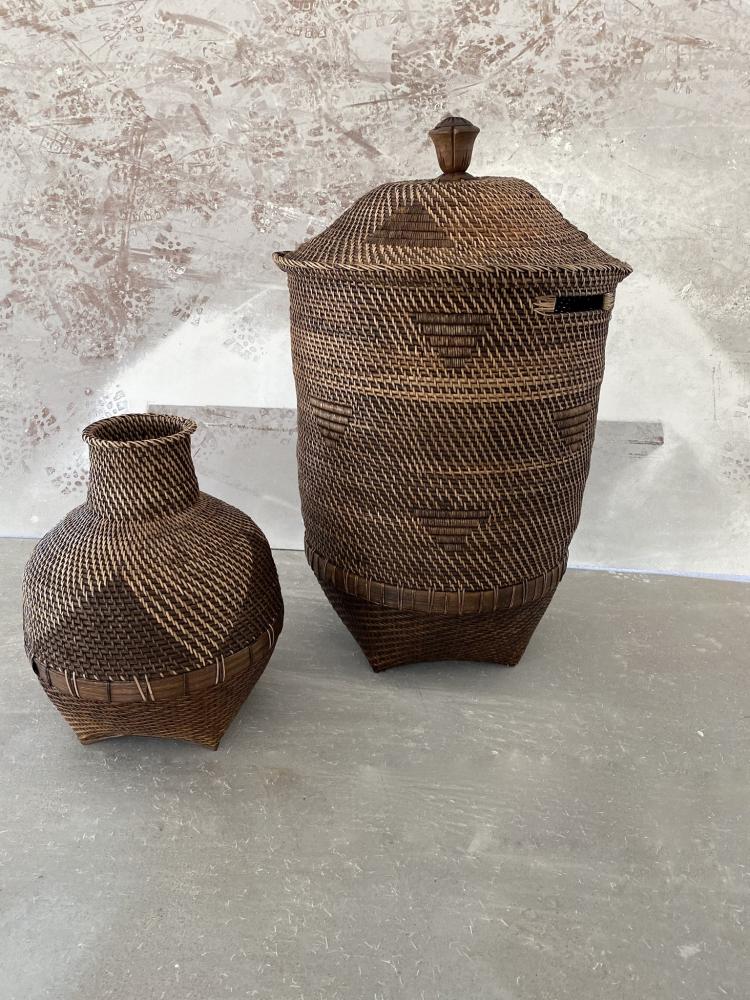 Panier Vase en Rotin- Brun Naturel - Glam & Cosy