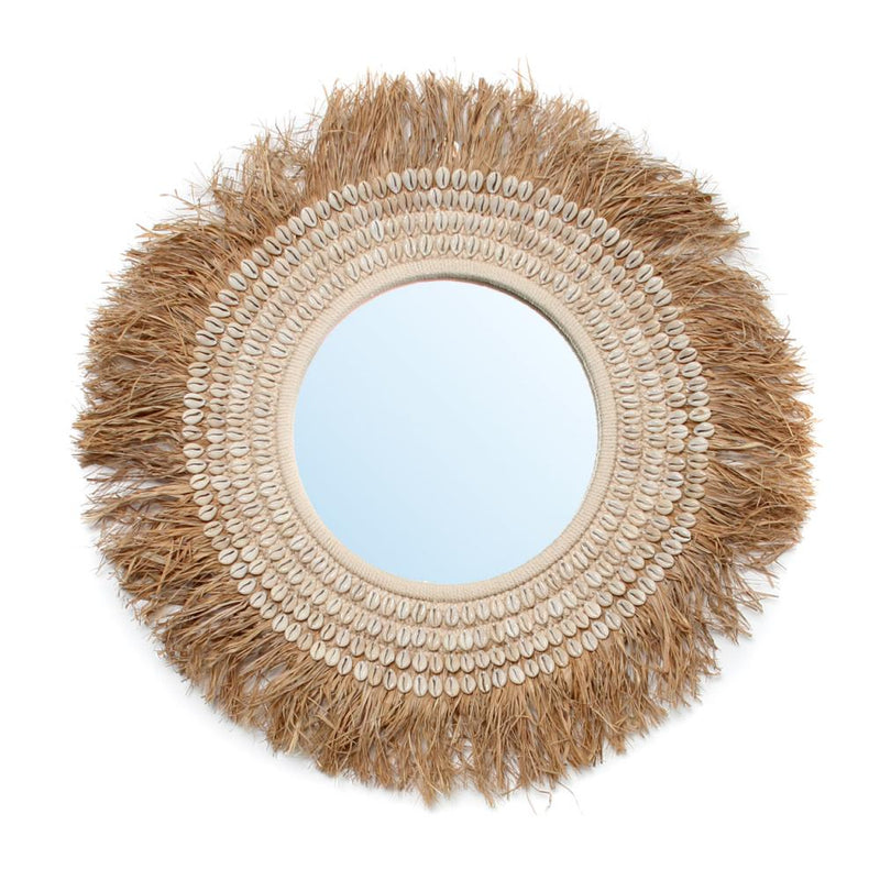 Miroir Cauri en Raphia - Blanc Naturel - Glam & Cosy