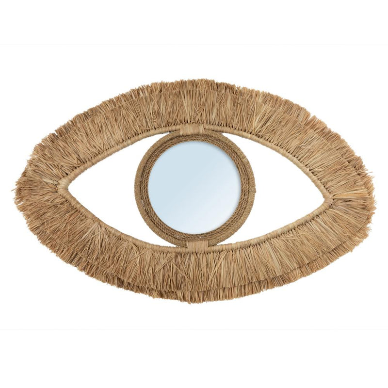Raffia Eye Mirror - Natural
